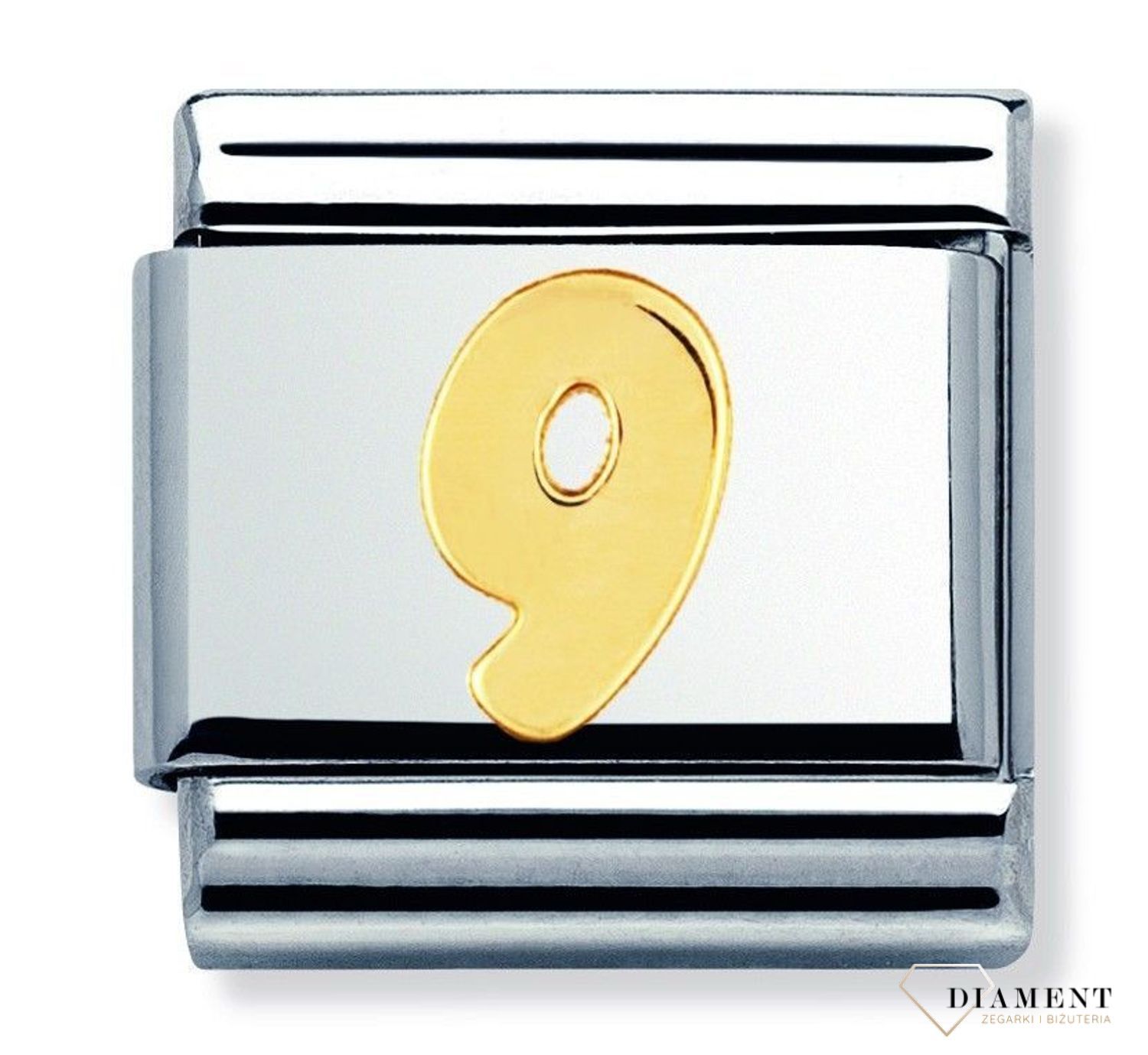 Nomination Link 18K zawieszka złoto 'Cyfra 9' 030102 09 ✓ Wyjątkowy prezent ✓ Nomination ✓ Bransoletka Nomination ✓ Bransoletka ze stali.jpg